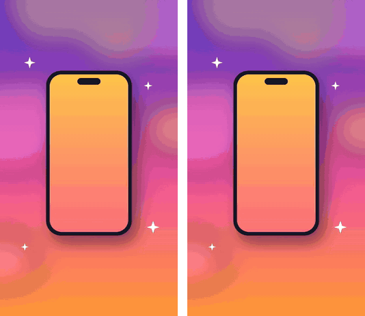 Animated demo: the same purple, pink and orange reel shown twice side by side, once with Karaoke captions that light up word by word and once with Bold Pop captions.